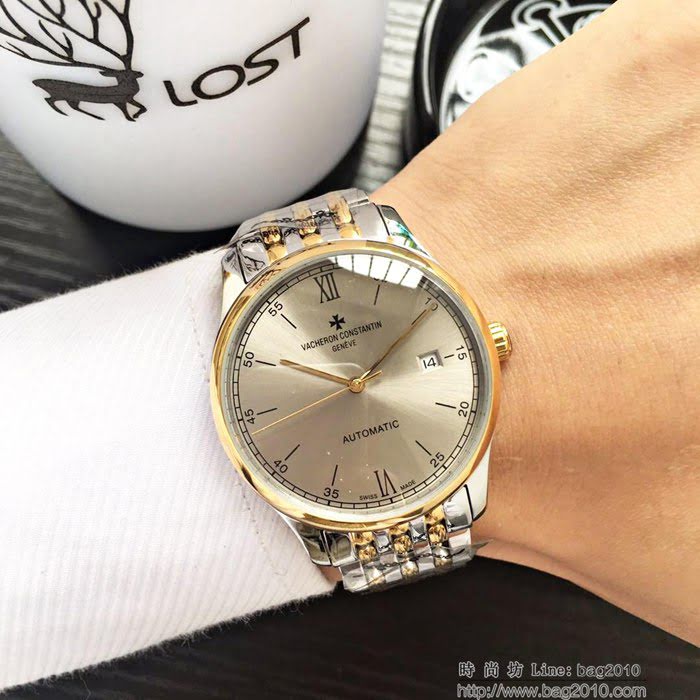 江詩丹頓 Vacheron Constantin 經典兩針半設計 全自動機械機芯 頂級316精鋼表殼錶帶 男士腕表  wssb4728